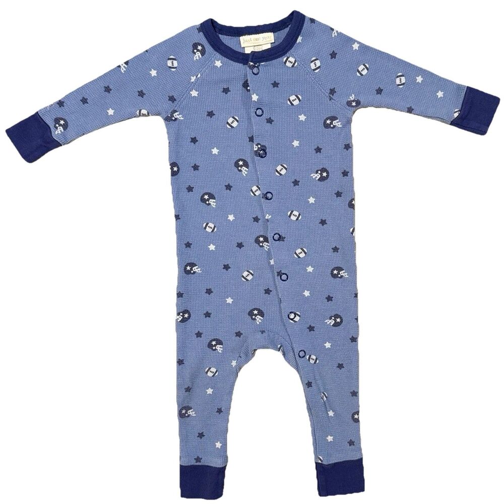Vintage Carters 90s Y2K Football One Piece Sleeper Sleep Suit Boys 12M Sports
